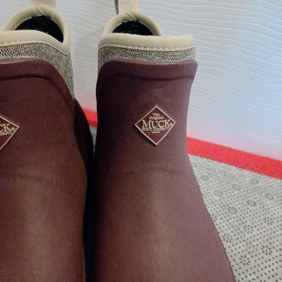 Muck Boots Ankle Boots Size 10 Rum Raisin/Tweed Herringbone bioDEWIX Dry New - Picture 13 of 17